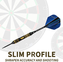 Load image into Gallery viewer, Professional Steel Tip Darts with Brass Barrel Darts+ Aluminum Shafts, Rubber O&#39;Rings, and Extra Flights + Dart Sharpener + Innovative Case Tool+ Extra O&#39;Rings