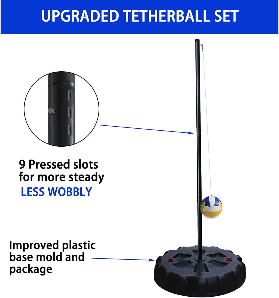 Zdgao Portable Tetherball Set with Tetherball Ball, Rope, Pole, and Base Outdoor Tetherball Set for Backyard and Family Fun (Style 2)