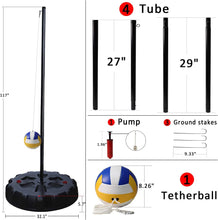 Load image into Gallery viewer, Zdgao Portable Tetherball Set with Tetherball Ball, Rope, Pole, and Base Outdoor Tetherball Set for Backyard and Family Fun (Style 2)