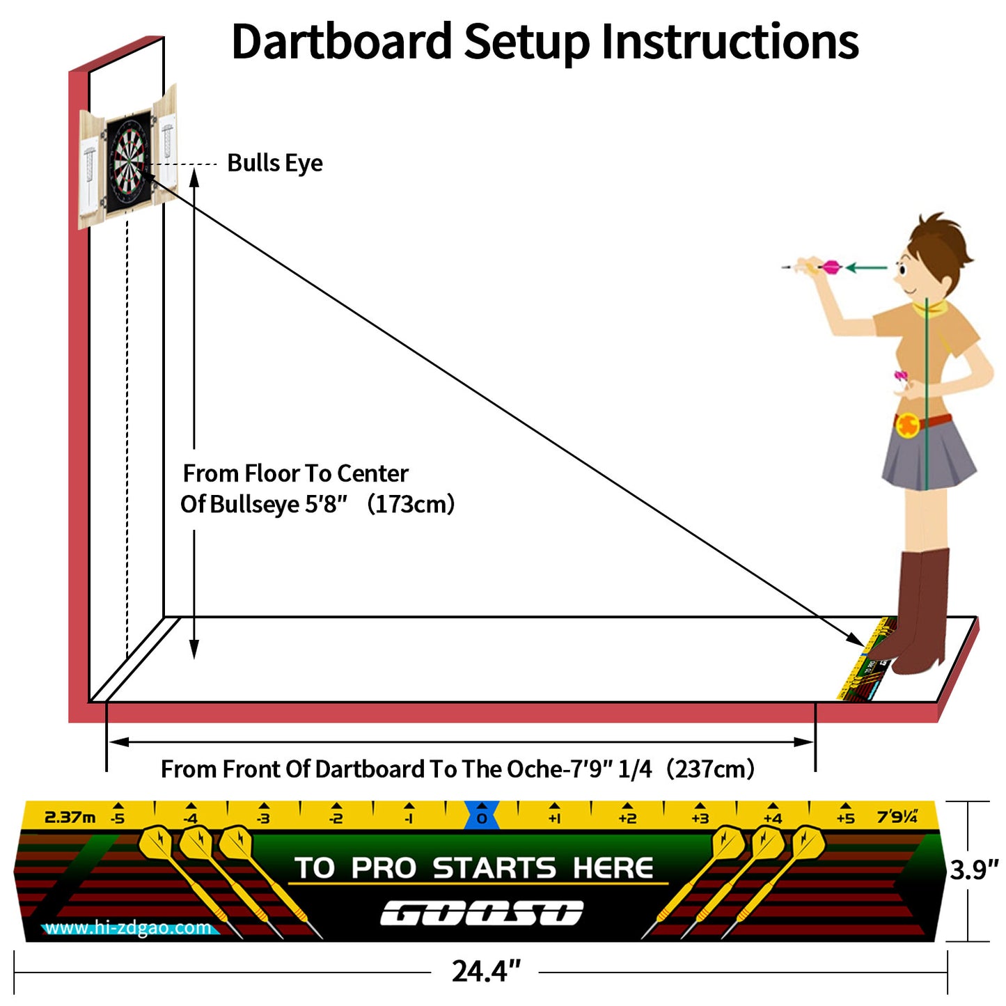 Dart Board Cabinet Set with 18 Inch Bristle Dartboard, Darts Holder Wall Mounted, Darts Throw Line, and Ready-to-Play Bundle with Steel Tip Darts Set