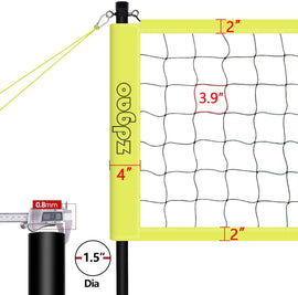 Volleyball Net Outdoor - Professional Volleyball Set with Height Adjustable Aluminum Poles and Anti-Sag System, Boundary Line, Volleyball and Pump