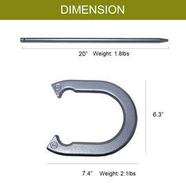 Horseshoe Set w/ 4 Steel Forged Horseshoes 2 Heavy Duty Stakes and Carrying Case, Traditional Outdoor Lawn Games for Backyard, Silver & Golden